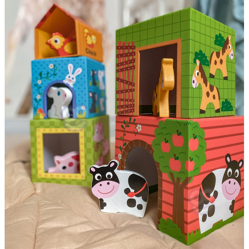 WOOPIE GREEN Boerderij stapel Puzzel  + 10 figuren