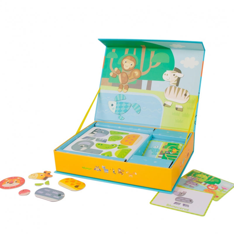 CLASSIC WORLD Magnetische Puzzel Dieren – Bord, Blokken, Geheugenspel, 60 stuks