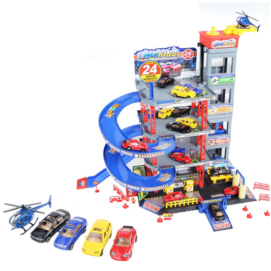 WOOPIE Speelgoed Garage inclusief auto's, diverse verdiepingen en helicopter