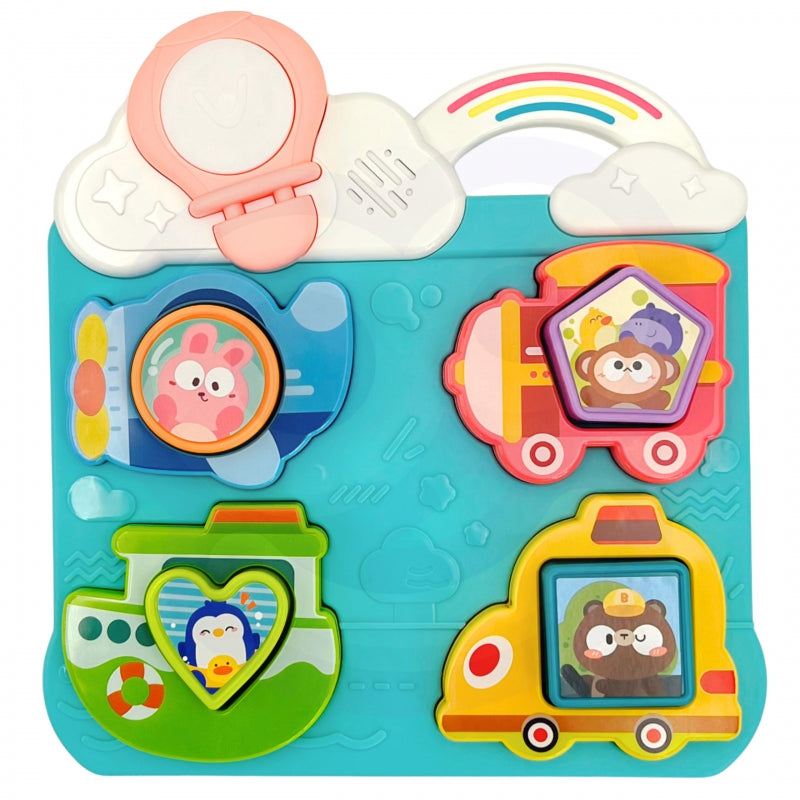 WOOPIE Interactieve Puzzel Match Voertuigen en Dieren voor Baby's en Peuters – Blauw