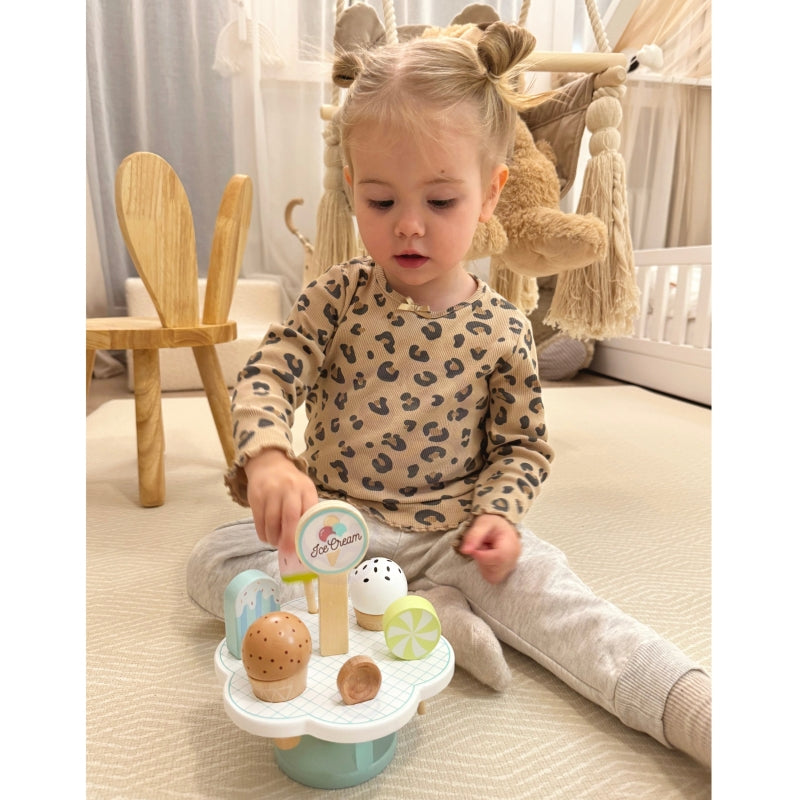 TOOKY TOY Houten Magnetisch speelgoed IJsjes op Standaard