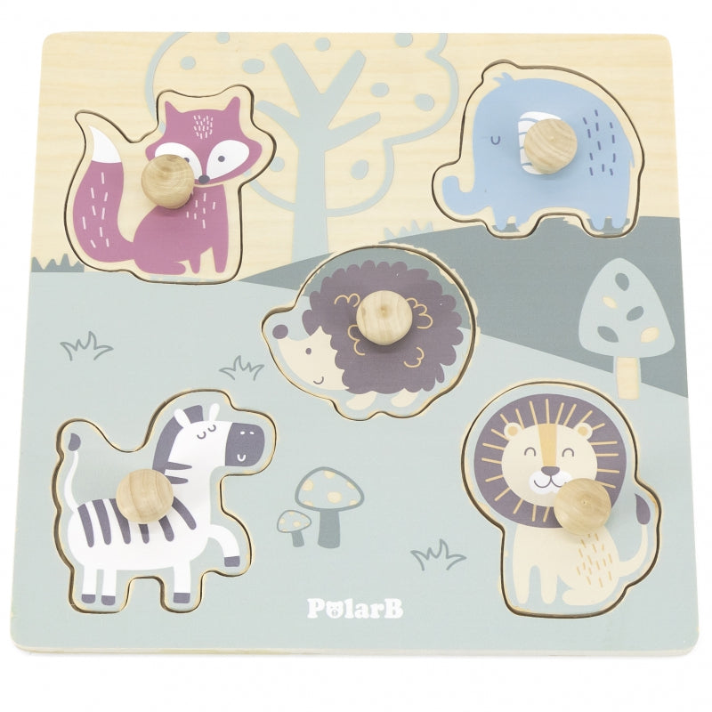 VIGA Houten Dieren Puzzel met Pinnen