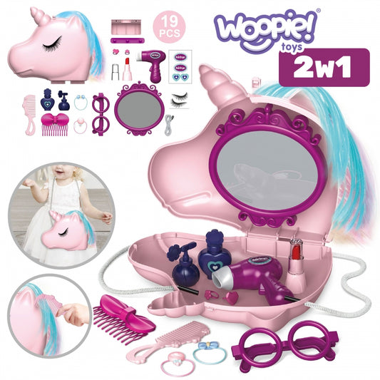 WOOPIE  2-in-1  Speelgoed Schoonheidssalon in Handtas Unicorn - Unicorn voor Meisjes