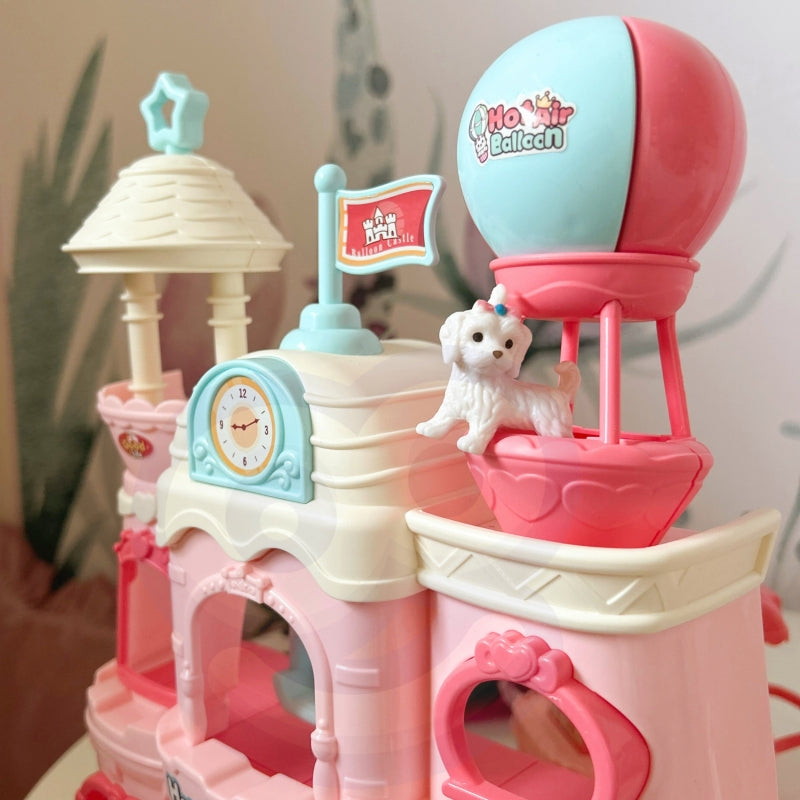 WOOPIE Speelgoed Kleurrijk Poppenhuis met 3 verdiepingen, figuurtjes en accessoires