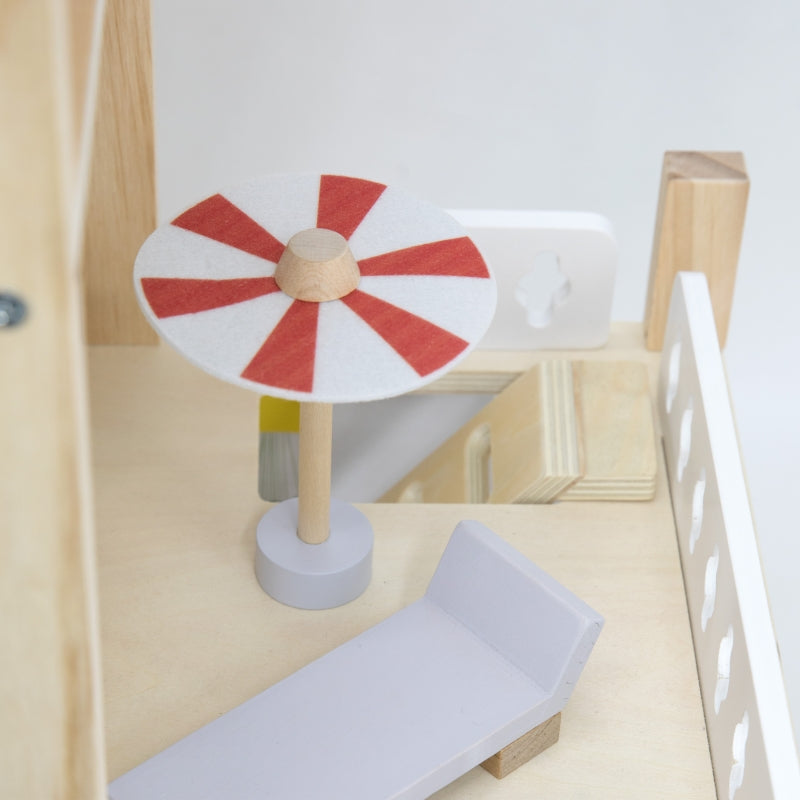 VIGA Houten Poppenhuisset met Poppen en Accessoires