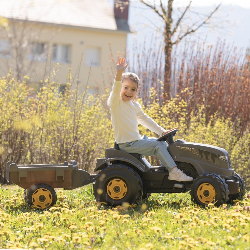 SMOBY XXL Grijze Traptractor met Aanhanger
