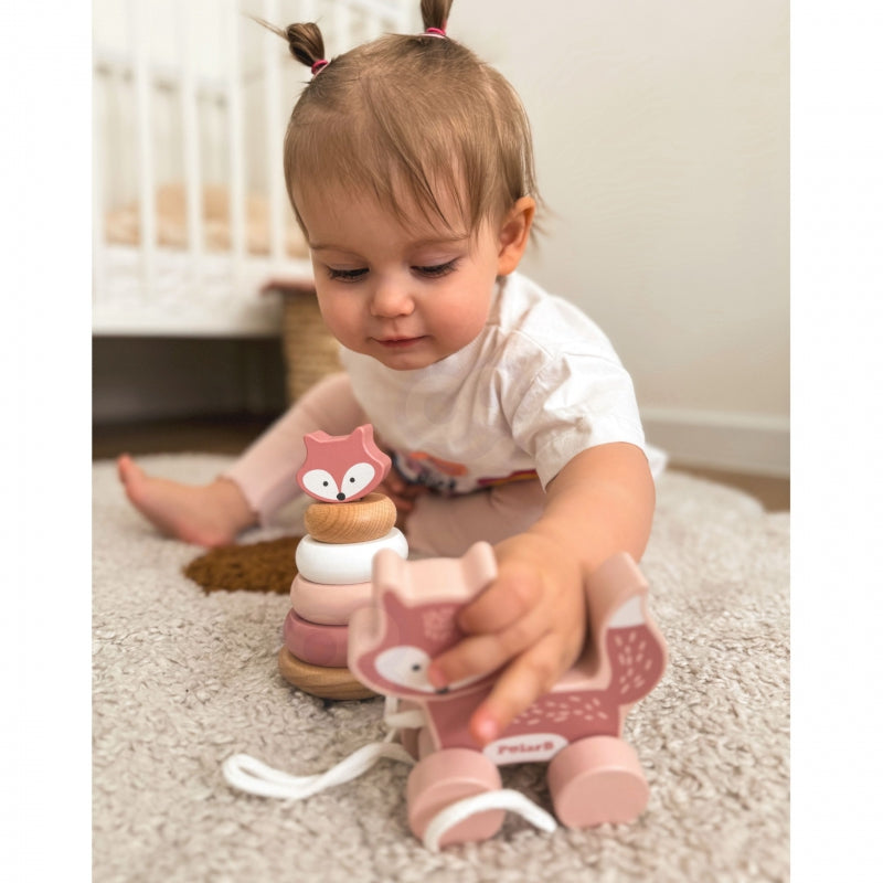VIGA PolarB Houten Stapelpiramide voor Baby's Vos + Trekvosje