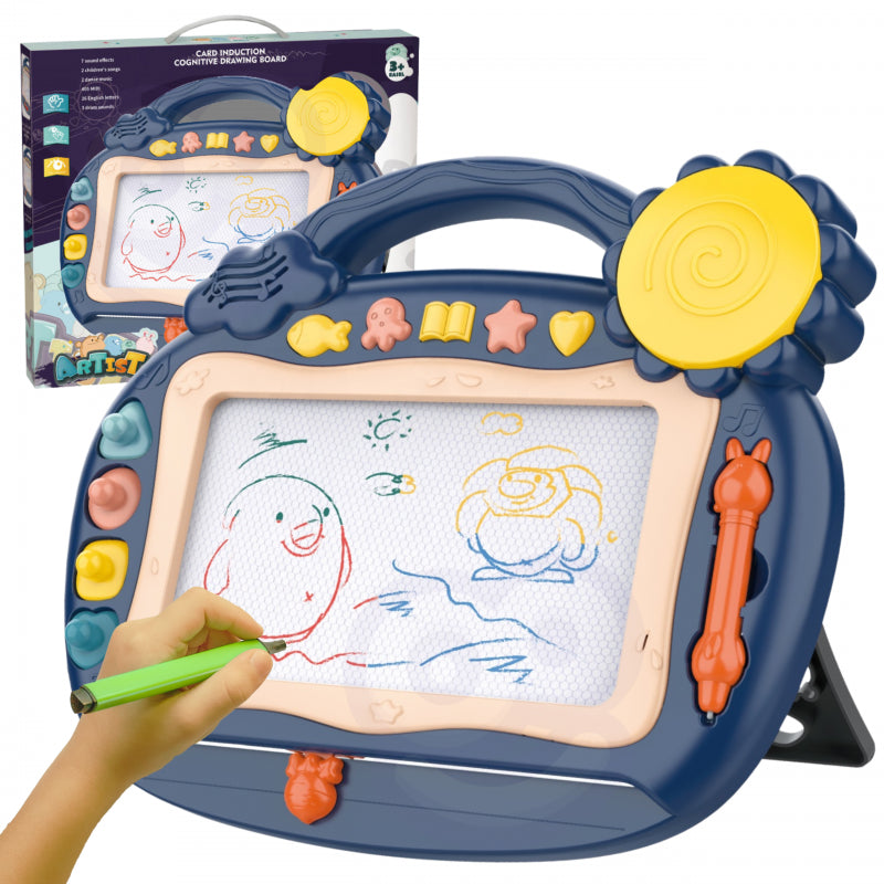 WOOPIE Magische Tekenbord - Kleurrijk Speelgoed Tablet - met Stempels - Blauw