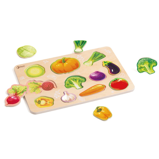 CLASSIC WORLD Houten Montessori Puzzel Groenten
