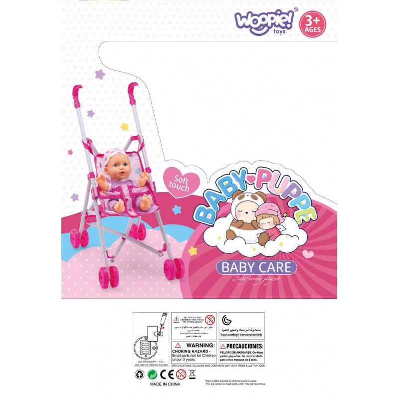 WOOPIE ROYAL Eerste Pop Baby met Wieg - Verzorgingspop, Voedingsset en meer