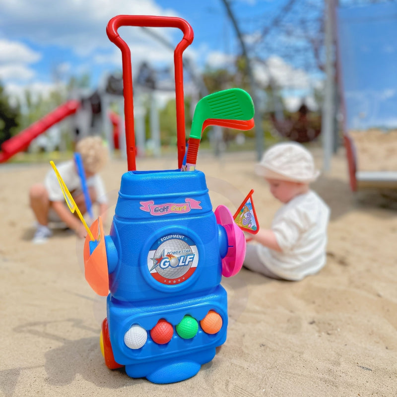 WOOPIE Speelgoed Golfset voor kinderen met Accessoirestandaard op Wieltjes