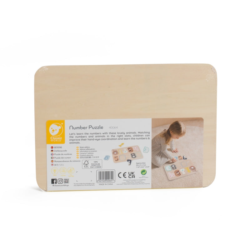 CLASSIC WORLD Houten Numerieke Getallen Puzzel - 11 stuks
