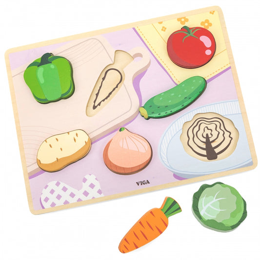 VIGA Houten Groentefiguren Puzzel