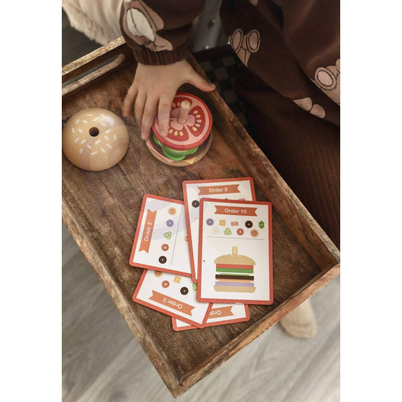 WOOPIE Houten Burger Restaurant Puzzel voor Kinderen 15 stuks