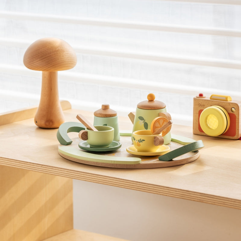 CLASSIC WORLD Houten Speelgoed Theeservies 14-delig