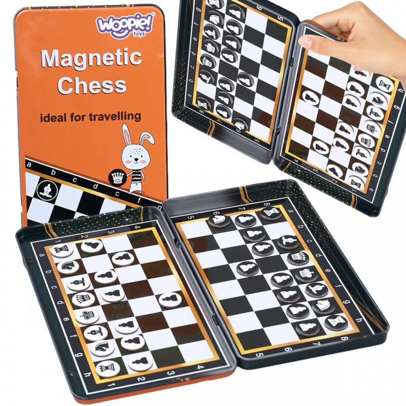 WOOPIE IQ Magnetisch Schaak- en Damspel 2-in-1 Reisbordspel