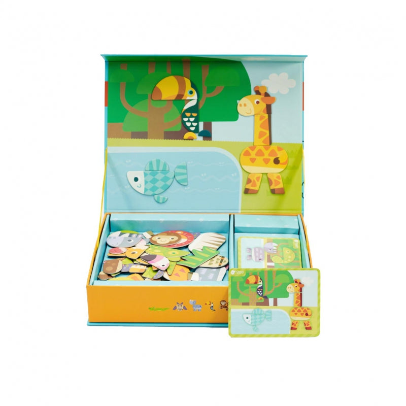 CLASSIC WORLD Magnetische Puzzel Dieren – Bord, Blokken, Geheugenspel, 60 stuks
