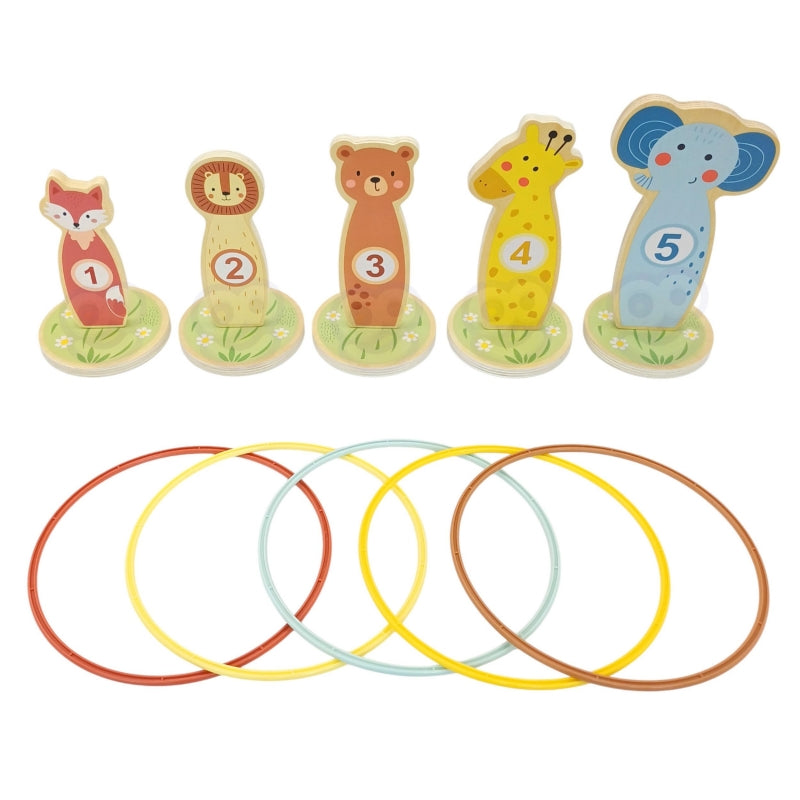 TOOKY TOY Houten Gooi de kegels behendigheidsspel - 15 stuks