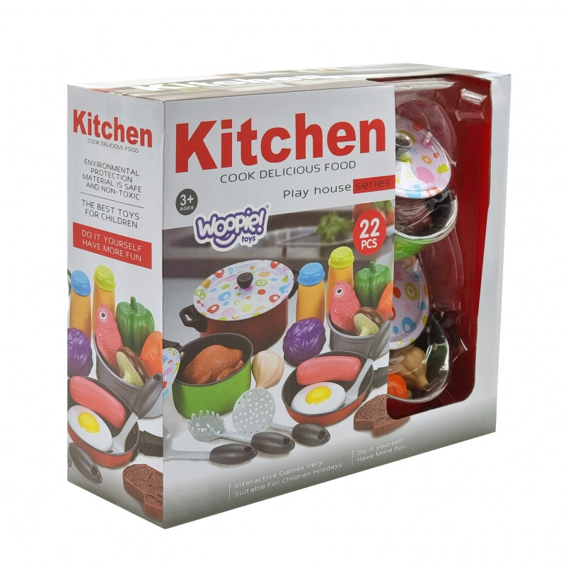 WOOPIE XXL Speelgoed Keuken set - Chef -  Keukentoebehoren en Accessoires – 22 stuks
