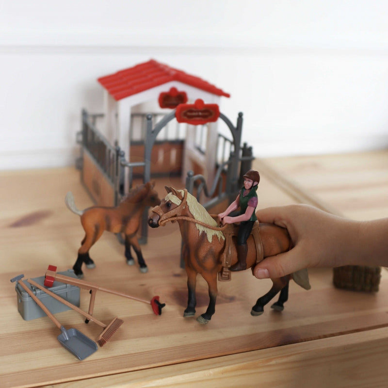 WOOPIE Speelset Paardenstal met Figuren 18 stuks