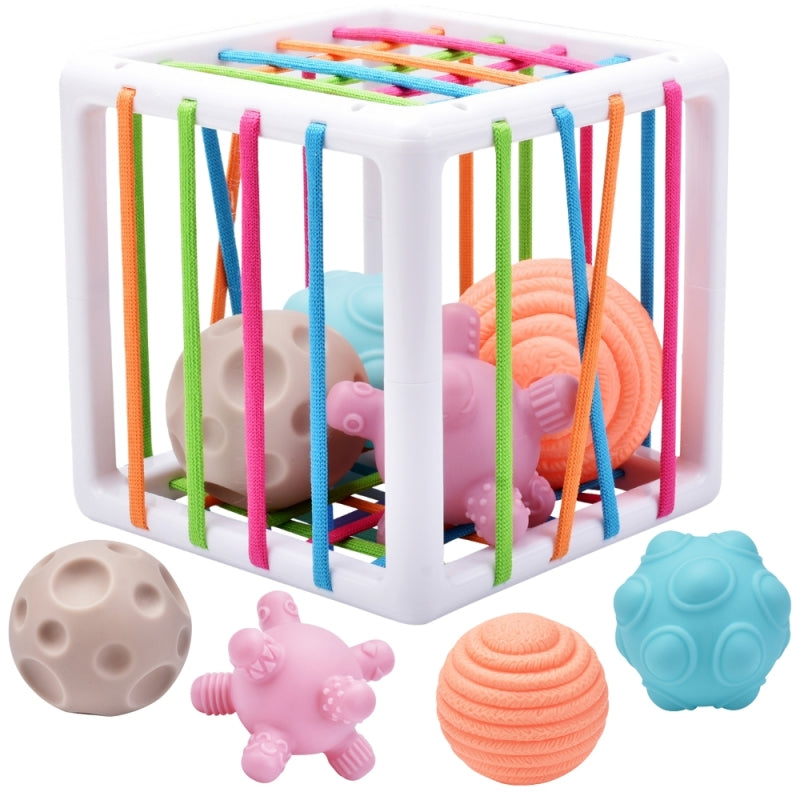 WOOPIE BABY Flexibele Sensorische sorteer Kubus - Verrassende Vormen - 5 stuks