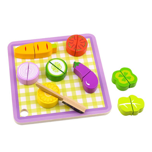TOOKY TOY Houten  Speelgoed Groente Snijplank + groentes - 20 stuks