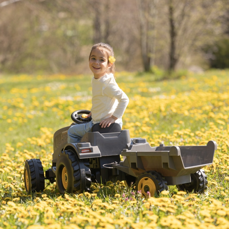 SMOBY XXL Grijze Traptractor met Aanhanger