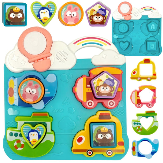 WOOPIE Interactieve Puzzel Match Voertuigen en Dieren voor Baby's en Peuters – Blauw