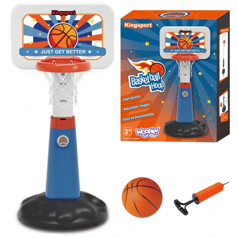 WOOPIE Speelgoed Basketbal Set, Verstelbaar van 99 tot 125 cm inclusief Bal en Pomp