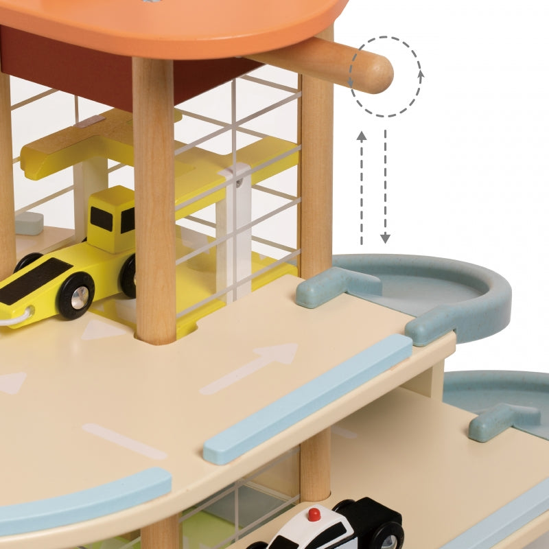 CLASSIC WORLD Houten speelgoed XL Garage met 3 Verdiepingen en Lift