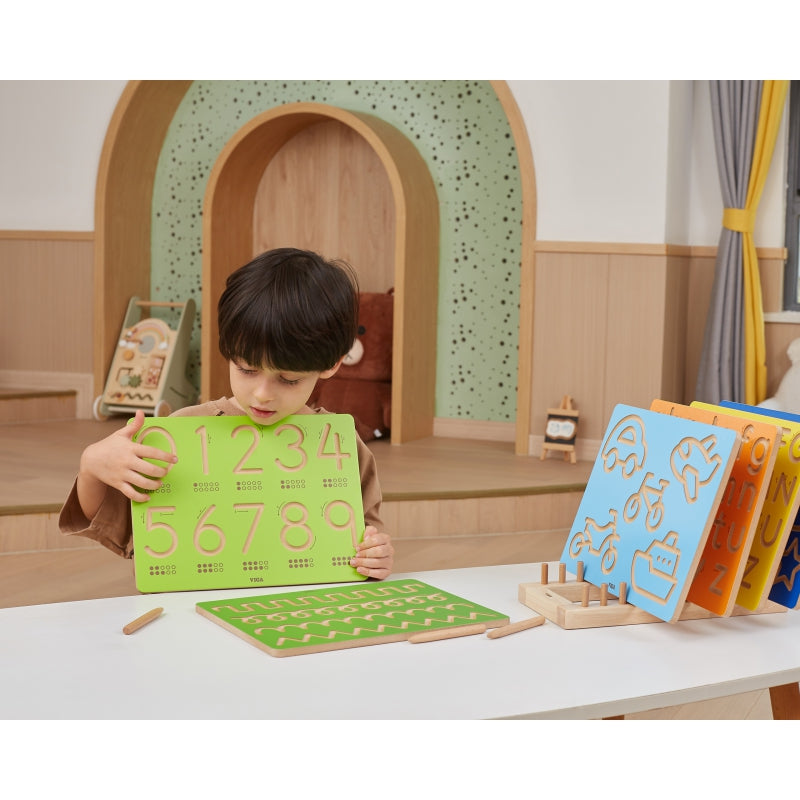 VIGA Houten Standaard voor Tekenborden, Puzzels, Verticale Organizer
