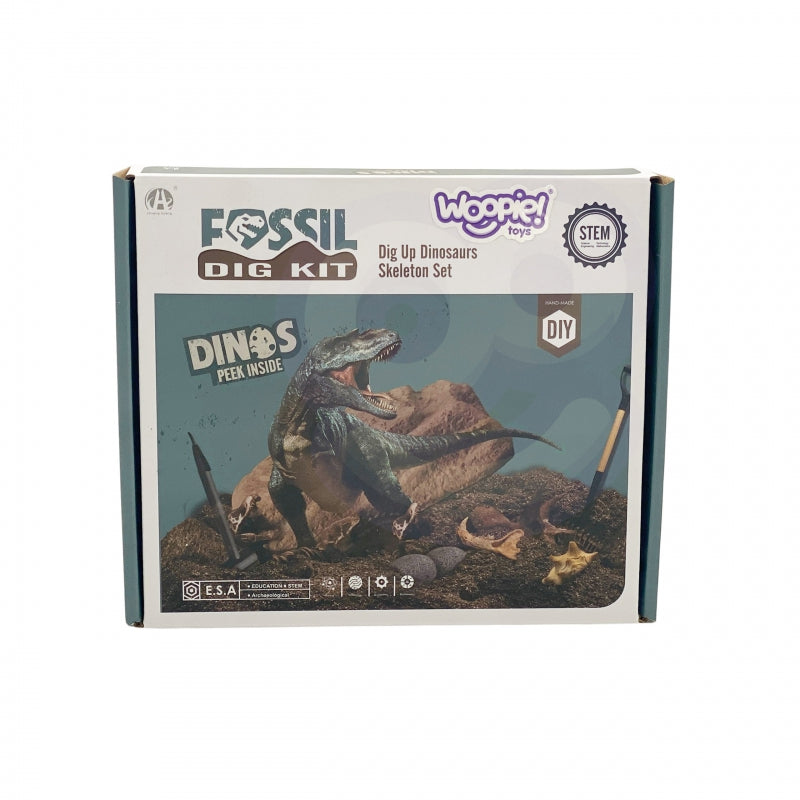 WOOPIE Dinosaurusskelet Opgraving set 6-in-1 - Kleine Archeoloog - 6 stuks