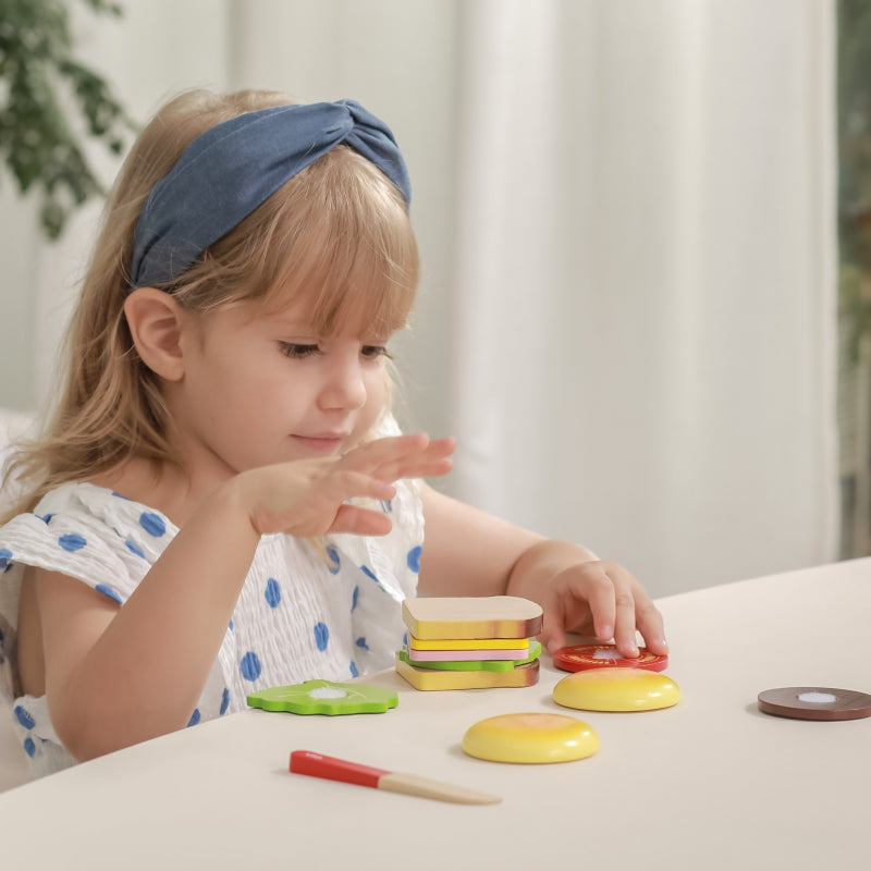 Viga Speelgoed Hamburger- en Sandwich snij set