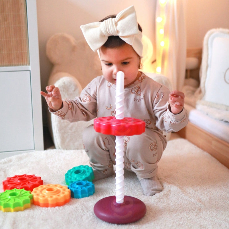 WOOPIE BABY Educatieve Piramide Draaiende Toren - Baby speelgoed