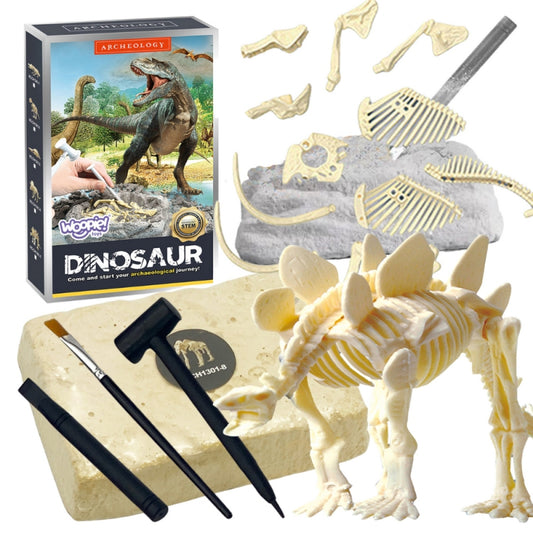 WOOPIE Speelgoed Dinosaurus Skelet Opgraven, graaf, reinig en bouw je eigen dinosaurus