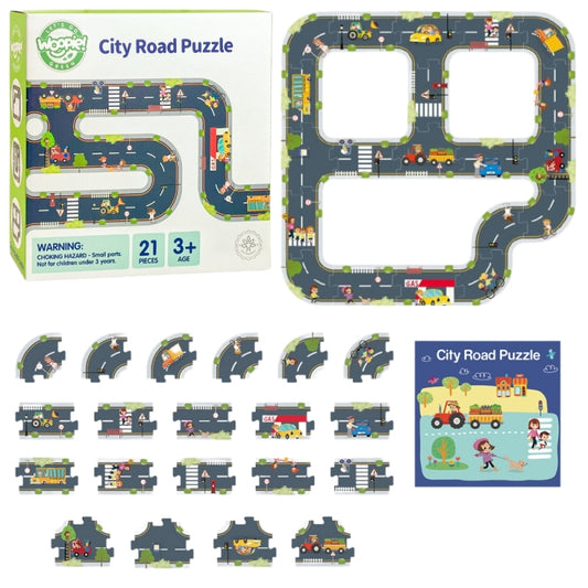 WOOPIE Snelwegmodel Rijbaan Puzzel voor kinderen 21 stuks