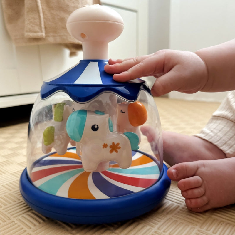WOOPIE Kleurrijke Paardjes Blauwe speelgoed Tol-Carrousel voor Baby's