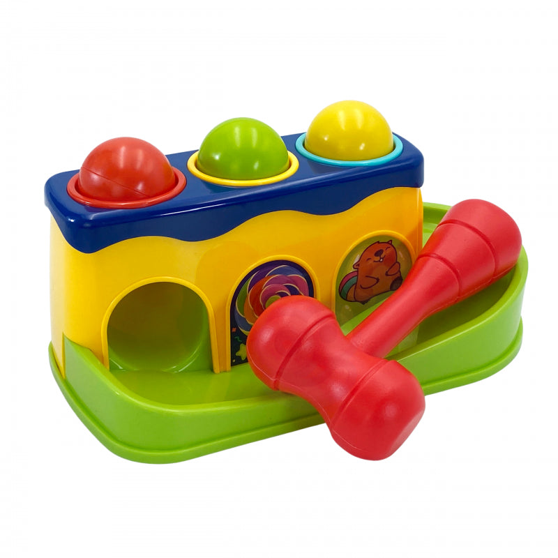 WOOPIE BABY Kleurrijke Doorsteek Hamerbank met Hamertje - Montessori Speelgoed