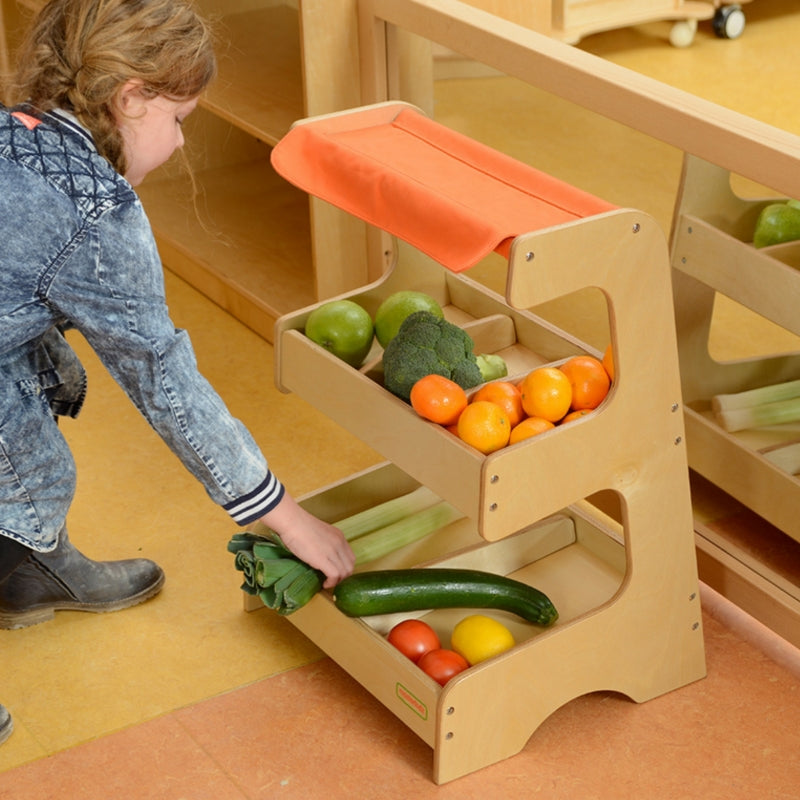MASTERKIDZ Houten speelgoed supermarkt stelling speelwinkel