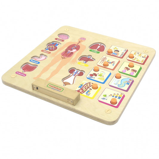 MASTERKIDZ Educatieve houten Tafel  over Menselijk Lichaam - Montessori (Engels)