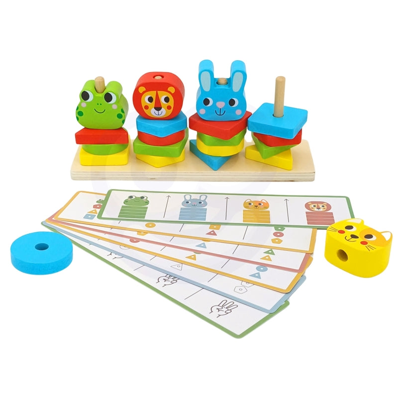 WOOPIE GREEN Puzzel Dierentoren voor kinderen 27 stuks - FSC - Montessori Speelgoed