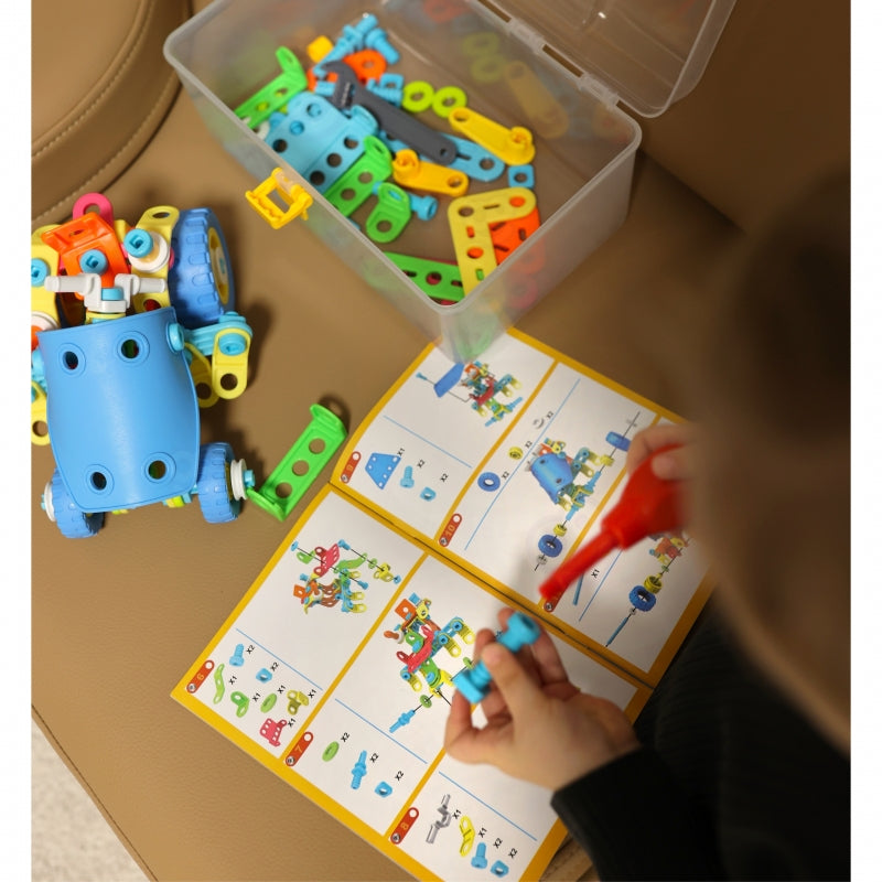 WOOPIE Speelgoed Constructie set Voertuigen van Blokken 118 stuks - STEM speelgoed