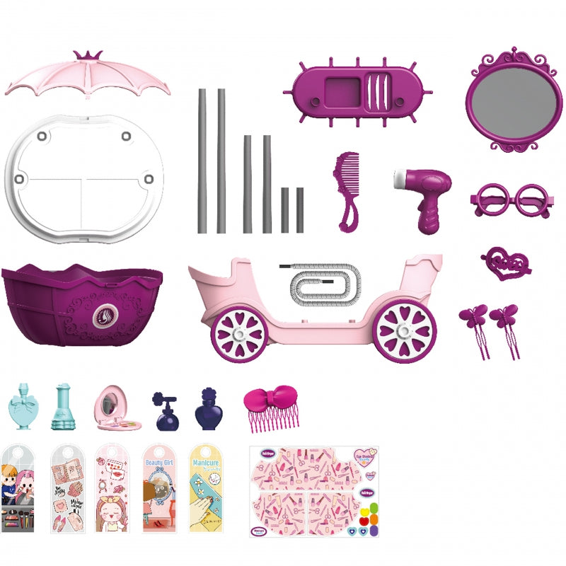 WOOPIE Beauty Salon, Schoonheidssalon op Wieltjes – Trolley met 31 Accessoires