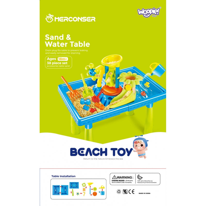 WOOPIE 2-in-1 Watertafel en Zandbak 'Palmboom' 18 stuks