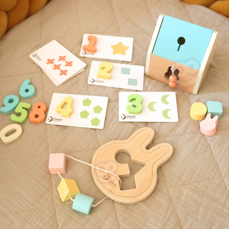 CLASSIC WORLD Pastel Baby Set Box - Eerste Speelgoed voor Leren van 12 tot 18 maanden