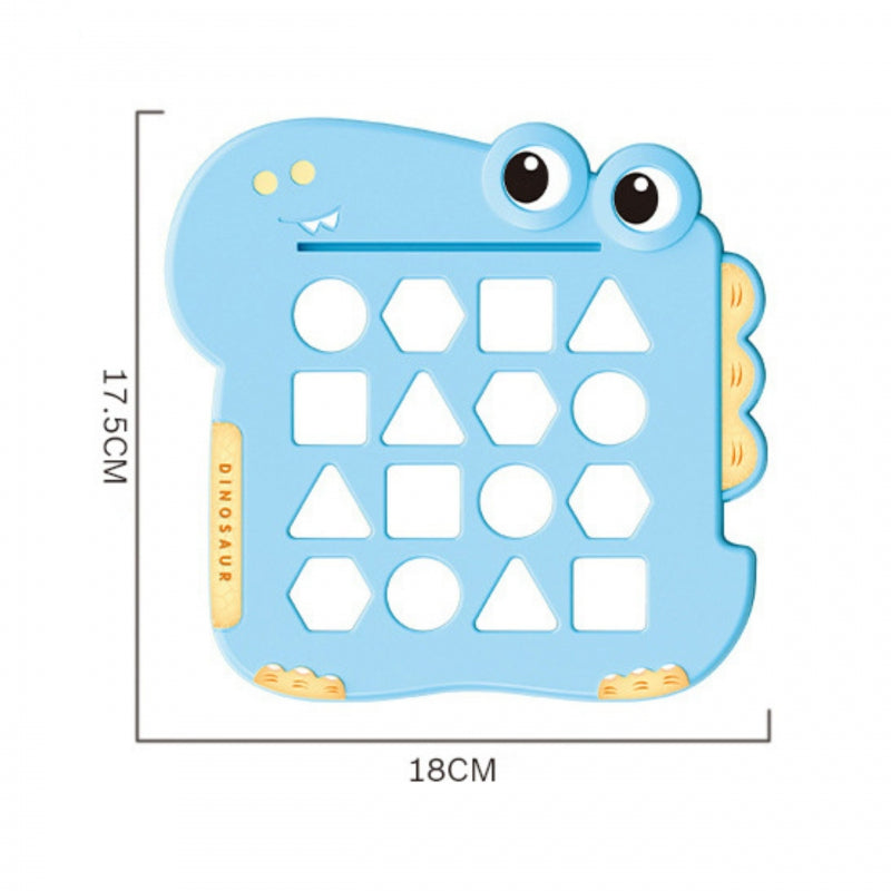 WOOPIE Dinosaurus Puzzel Behendigheidsspel - Vormen herkennen - Montessori Speelgoed
