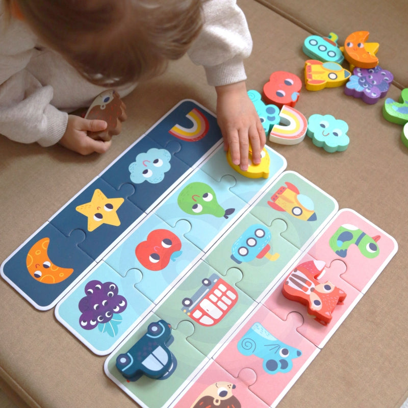 WOOPIE GREEN Sensorische Puzzel -  Memory spel met Vormen - FSC gecertificeerd