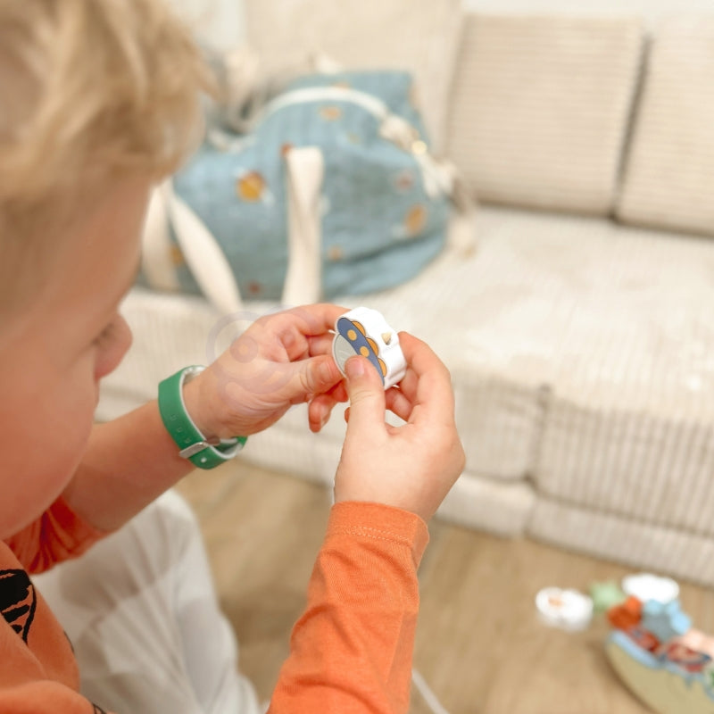 TOOKY TOY Houten Stapel- en Rijgspel met thema ruimte