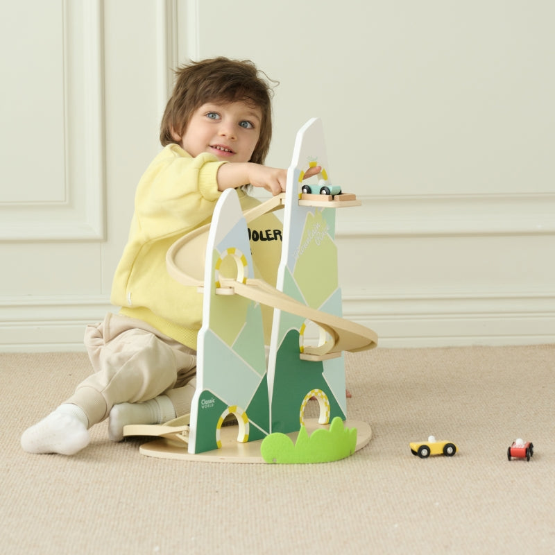 CLASSIC WORLD Houten Racebaan met thema berglandschap