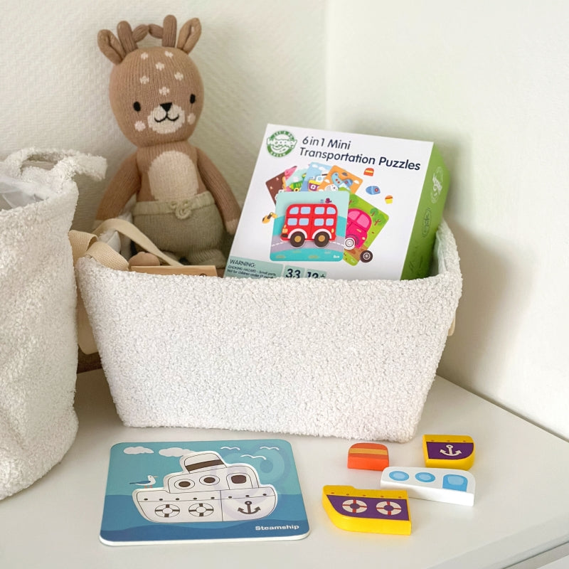 WOOPIE GREEN Houten Puzzel Voertuigen - Auto, Bus, Boot en meer -  Montessori speelgoed